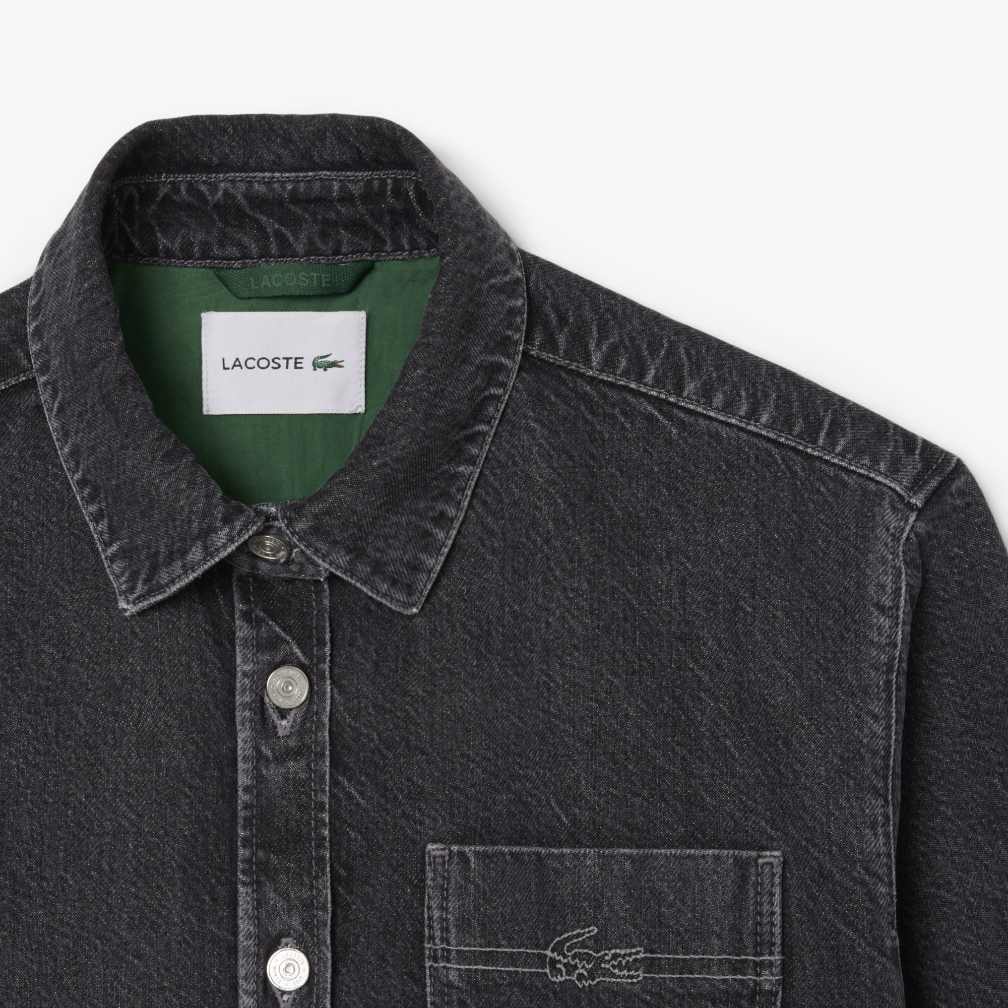 Áo Khoác Lacoste Nữ Dáng Rộng Chất Liệu Denim