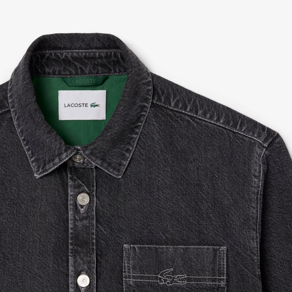 Áo Khoác Lacoste Nữ Dáng Rộng Chất Liệu Denim