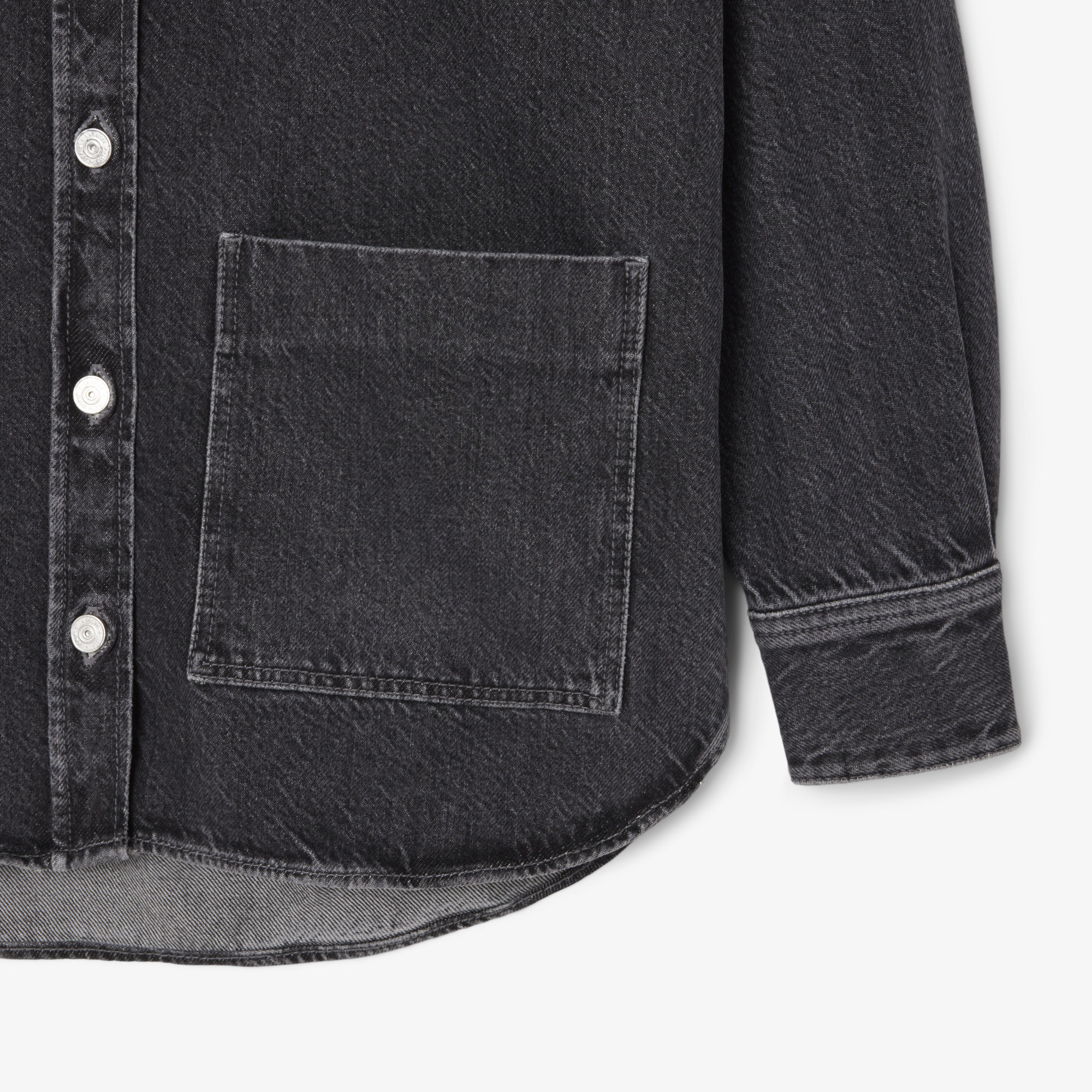 Áo Khoác Lacoste Nữ Dáng Rộng Chất Liệu Denim