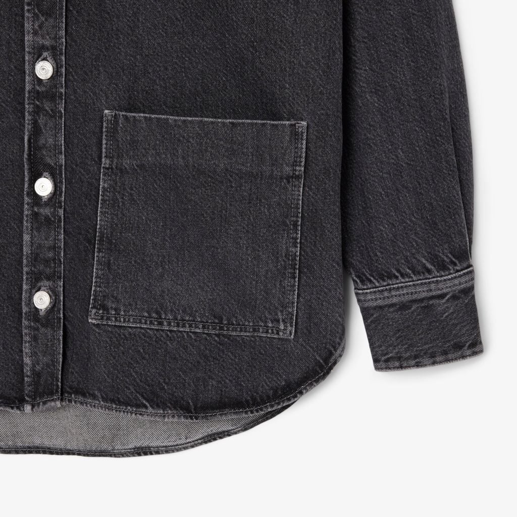 Áo Khoác Lacoste Nữ Dáng Rộng Chất Liệu Denim