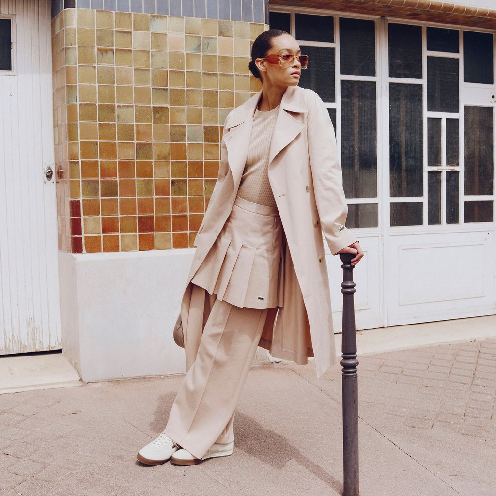 Áo Khoác Dài Lacoste Nữ Dáng Oversize Chống Thấm Nước
