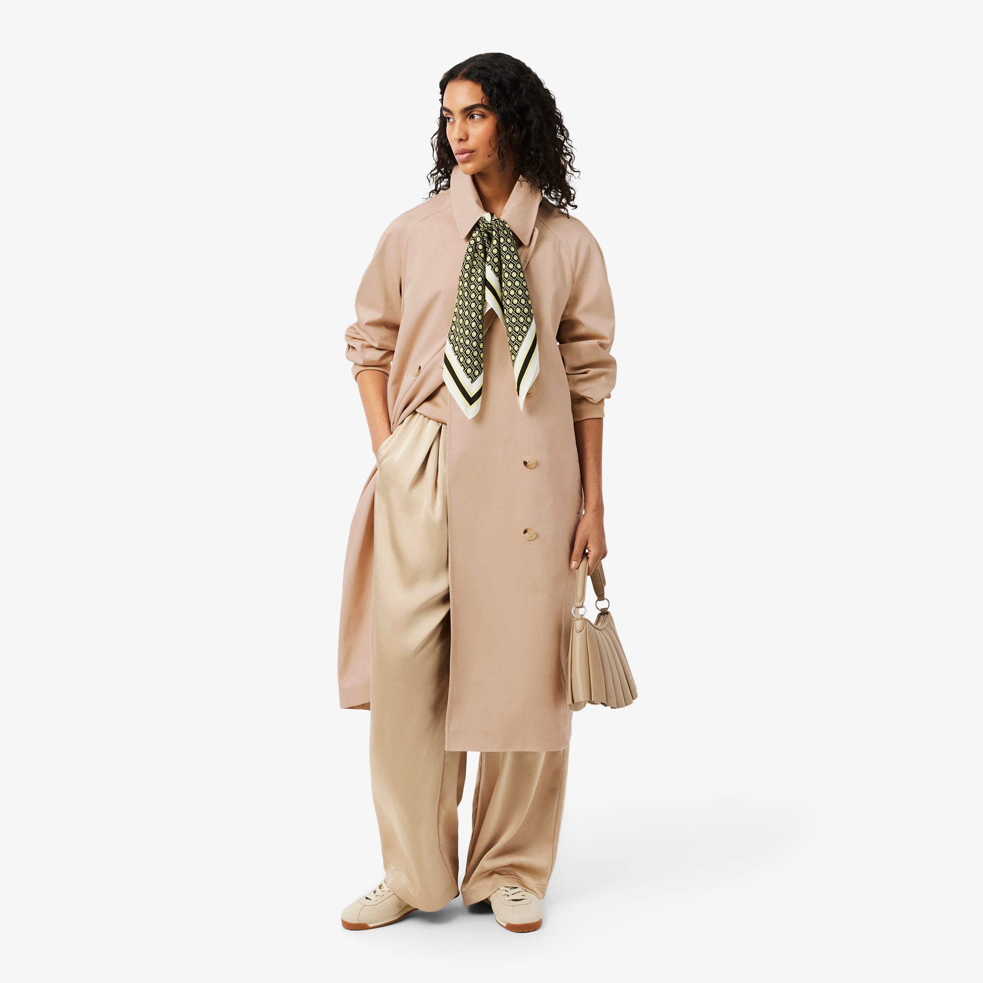 Áo Khoác Dài Lacoste Nữ Dáng Oversize Chống Thấm Nước