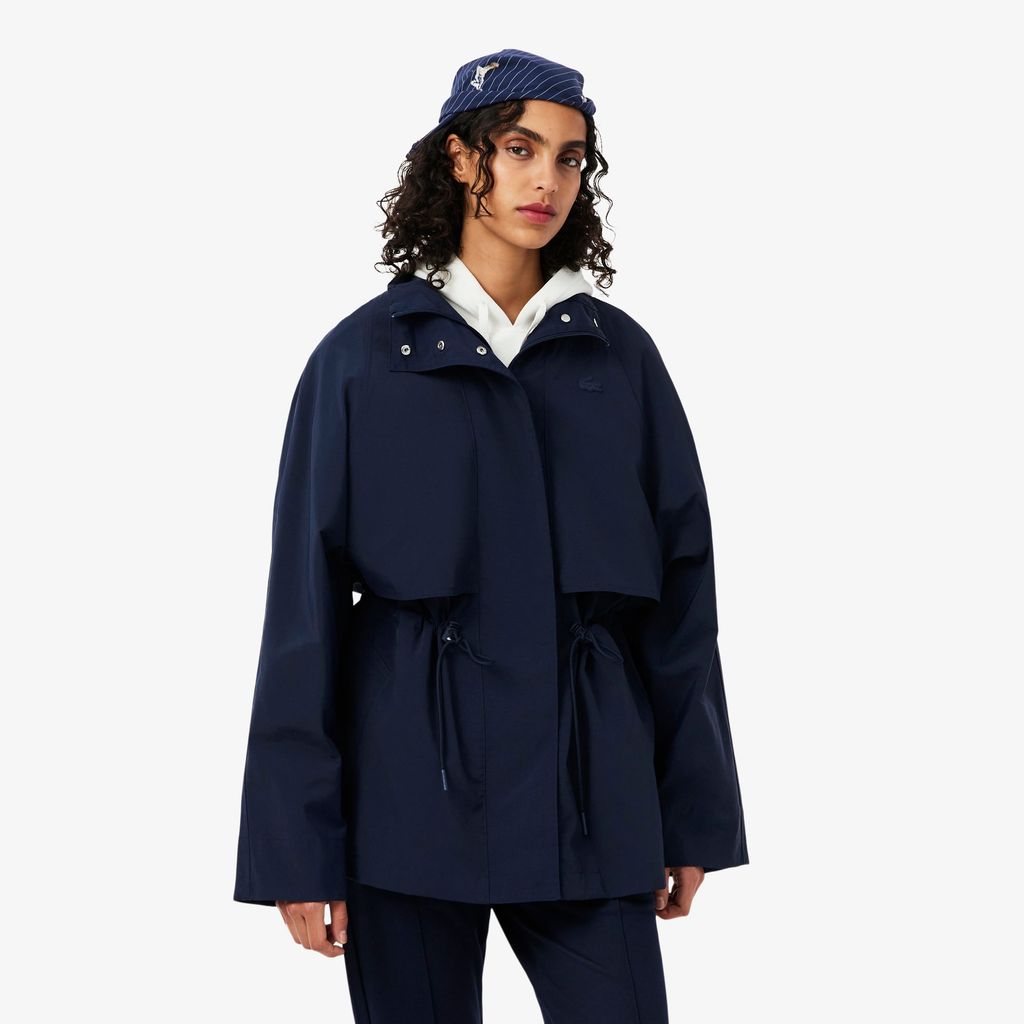 Áo Khoác Parka Lacoste Nữ Dáng Oversize Chống Thấm Nước Độ Dài Trung Bình