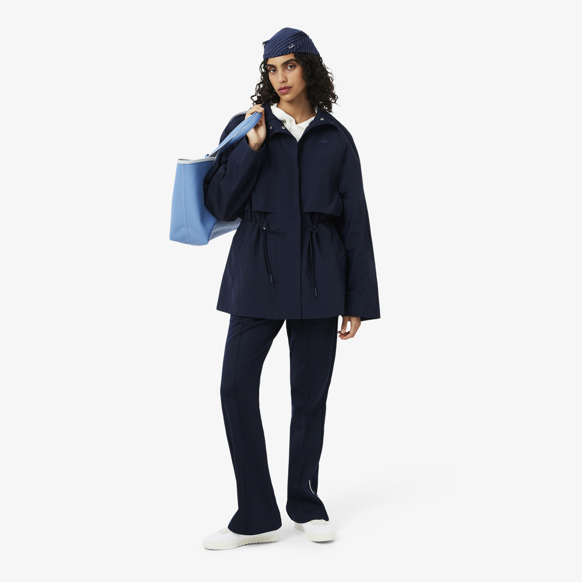 Áo Khoác Parka Lacoste Nữ Dáng Oversize Chống Thấm Nước Độ Dài Trung Bình