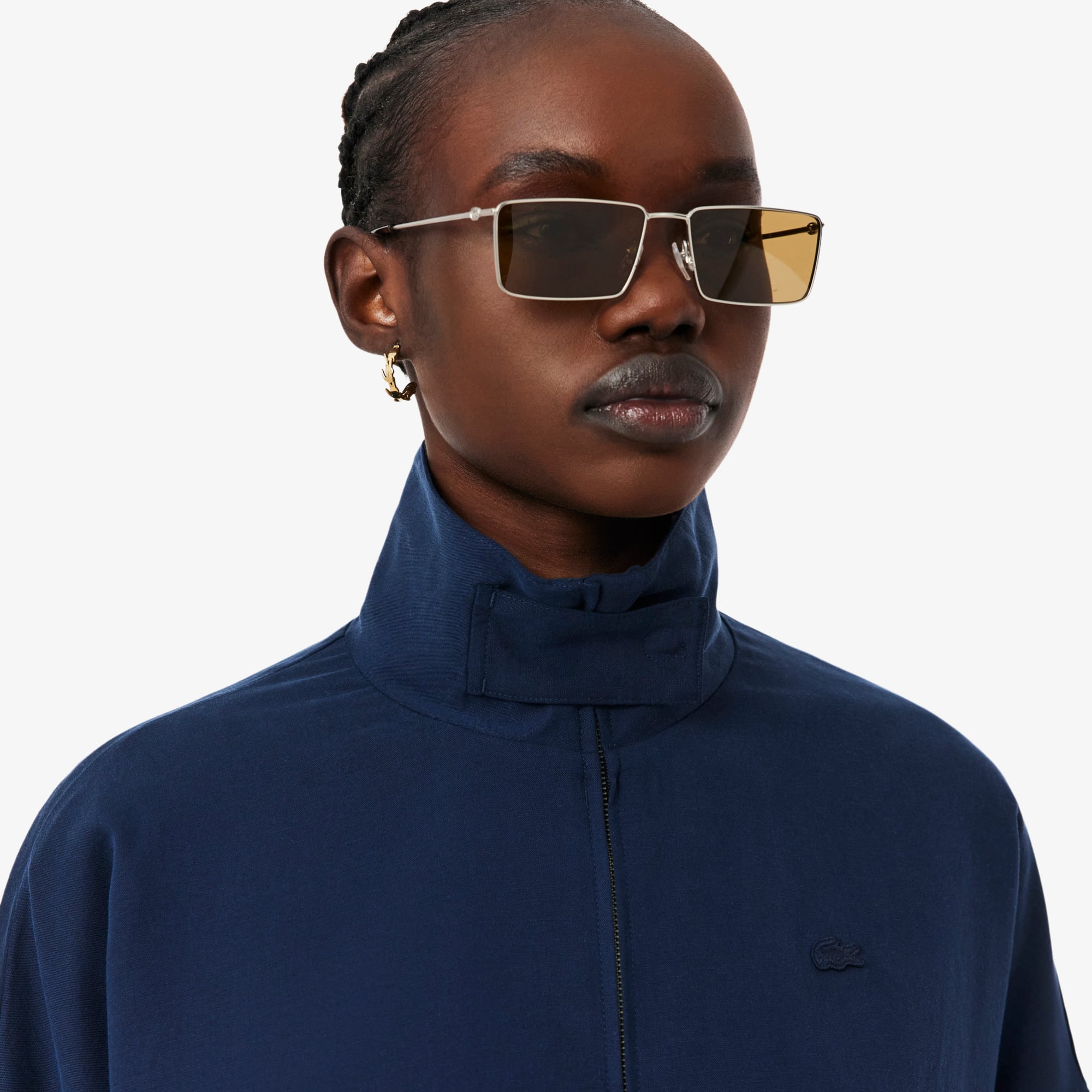 Áo Khoác Thể Thao Lacoste Nữ Dáng Oversize Chất Liệu Pha Linen