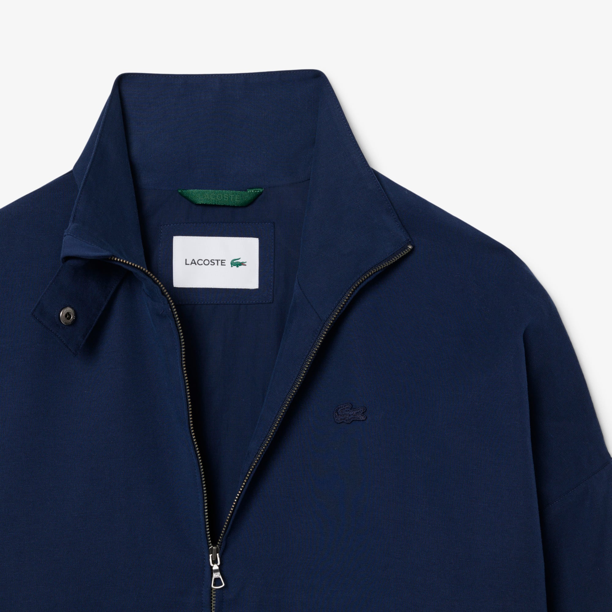 Áo Khoác Thể Thao Lacoste Nữ Dáng Oversize Chất Liệu Pha Linen