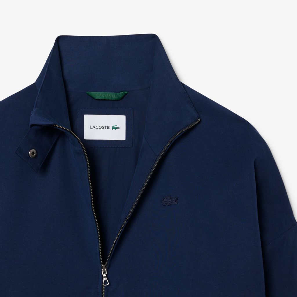 Áo Khoác Thể Thao Lacoste Nữ Dáng Oversize Chất Liệu Pha Linen