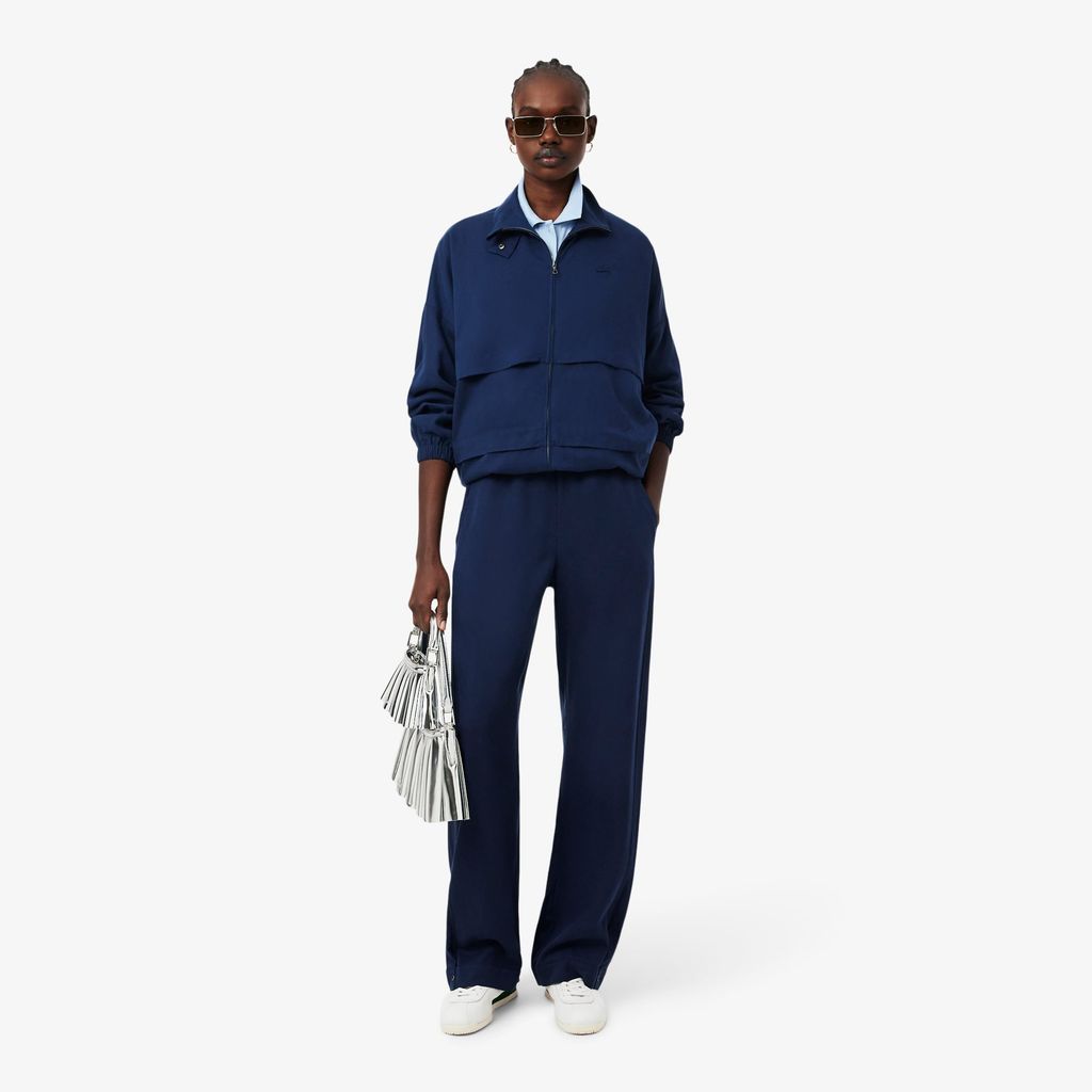 Áo Khoác Thể Thao Lacoste Nữ Dáng Oversize Chất Liệu Pha Linen