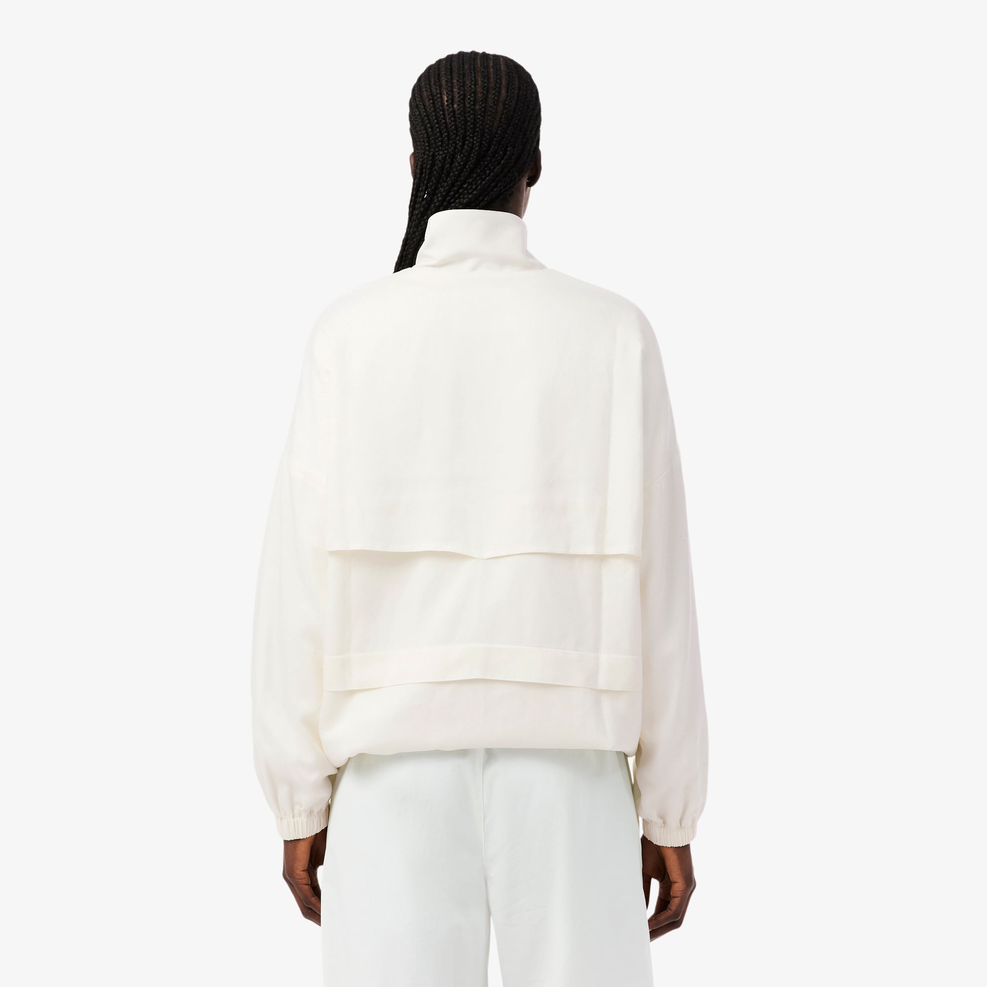Áo Khoác Thể Thao Lacoste Nữ Dáng Oversize Chất Liệu Pha Linen