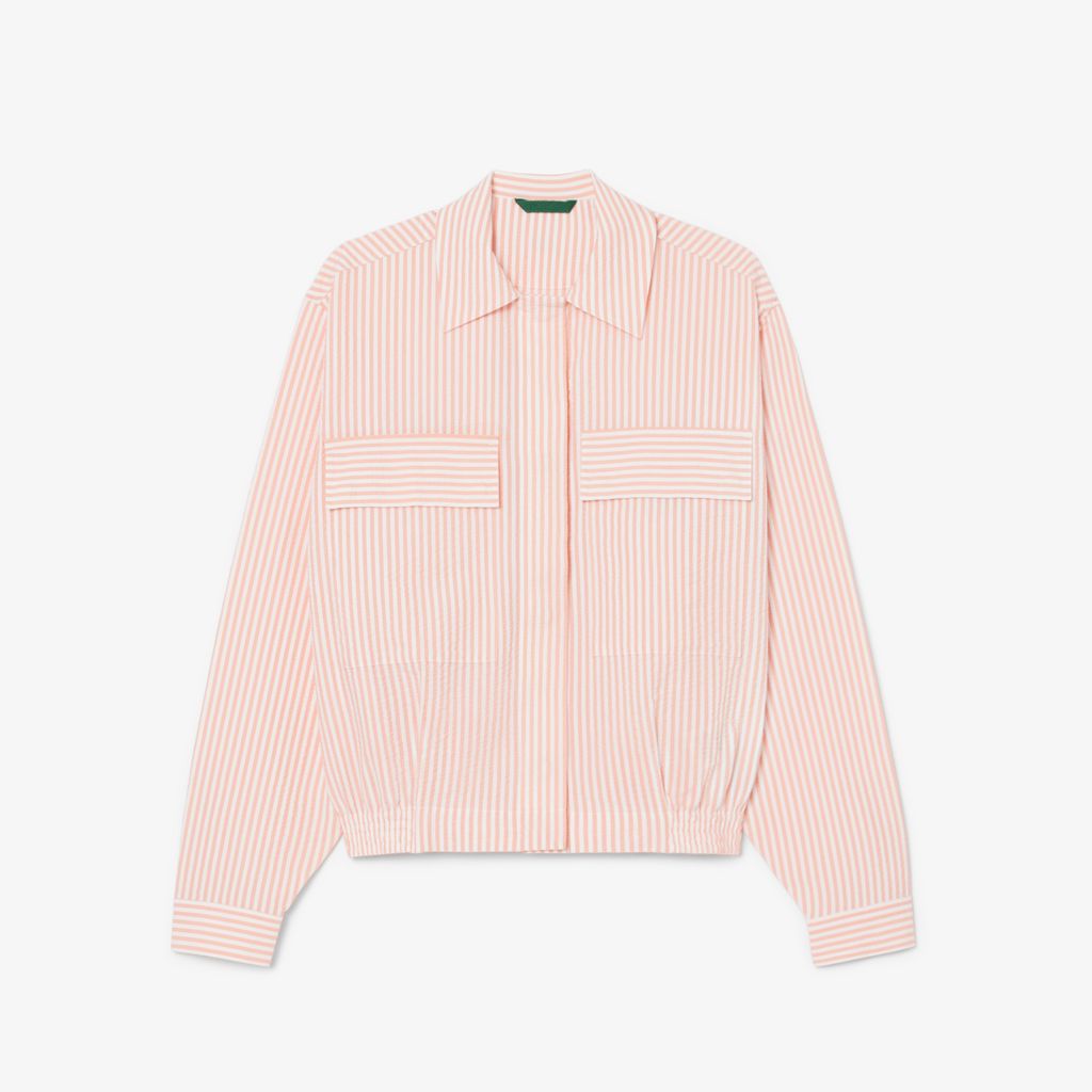Áo Khoác Lacoste Nữ Chất Liệu Seersucker Kẻ Sọc