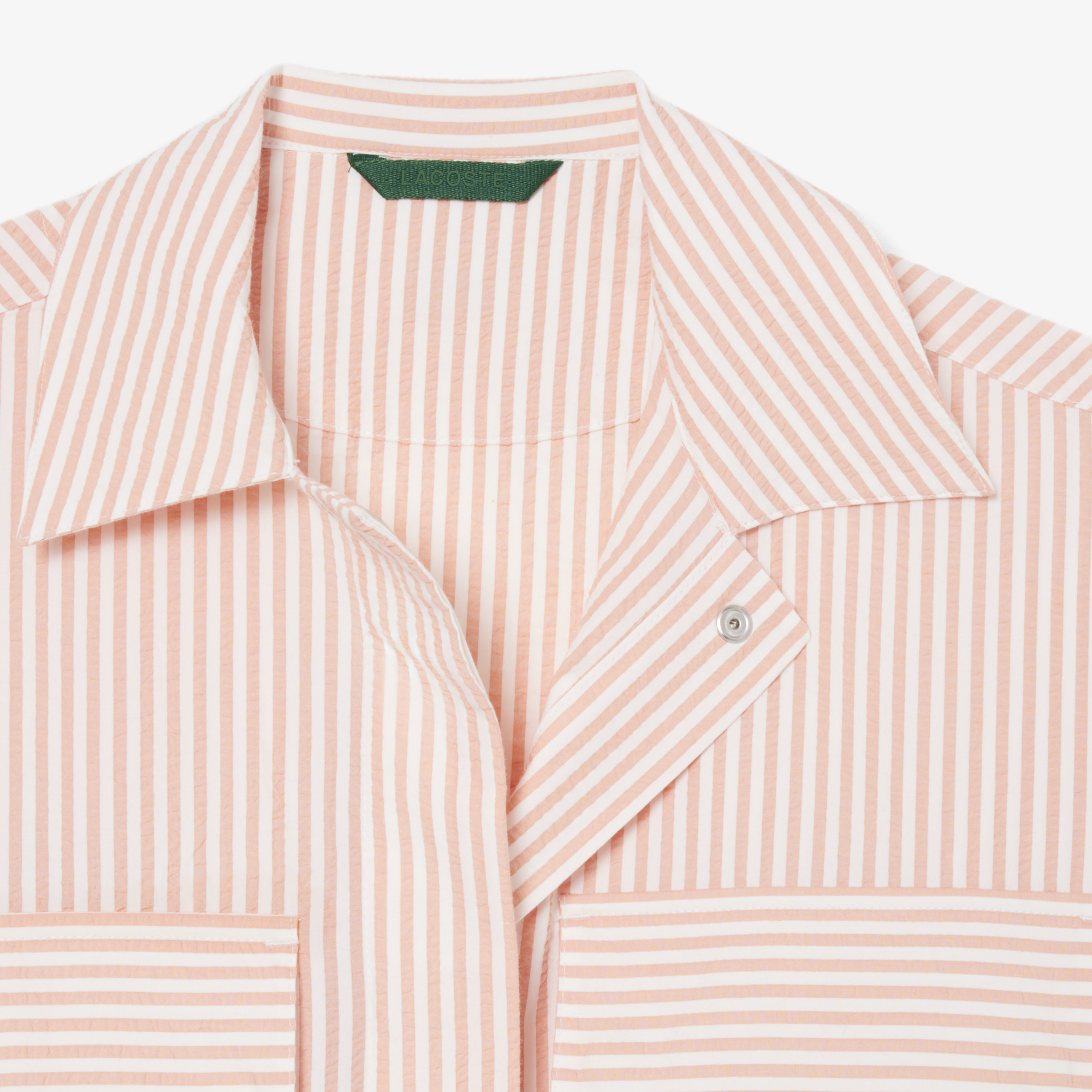 Áo Khoác Lacoste Nữ Chất Liệu Seersucker Kẻ Sọc