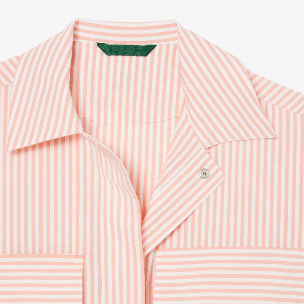 Áo Khoác Lacoste Nữ Chất Liệu Seersucker Kẻ Sọc