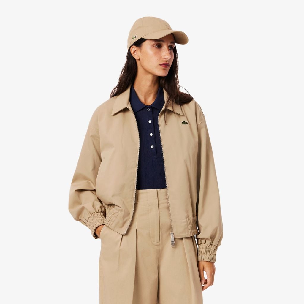 Áo Khoác Lacoste Nữ Gabardine Co Giãn Cổ Đôi