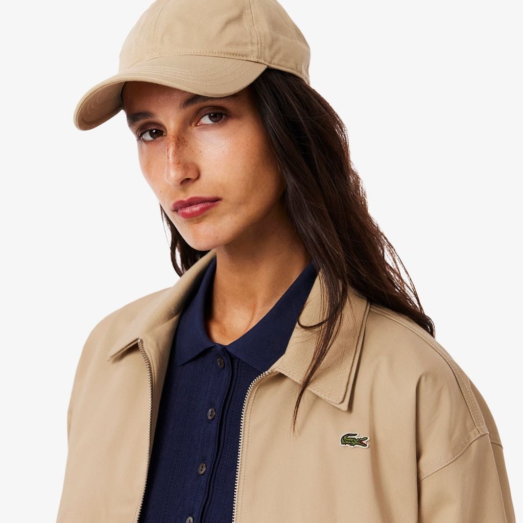Áo Khoác Lacoste Nữ Gabardine Co Giãn Cổ Đôi