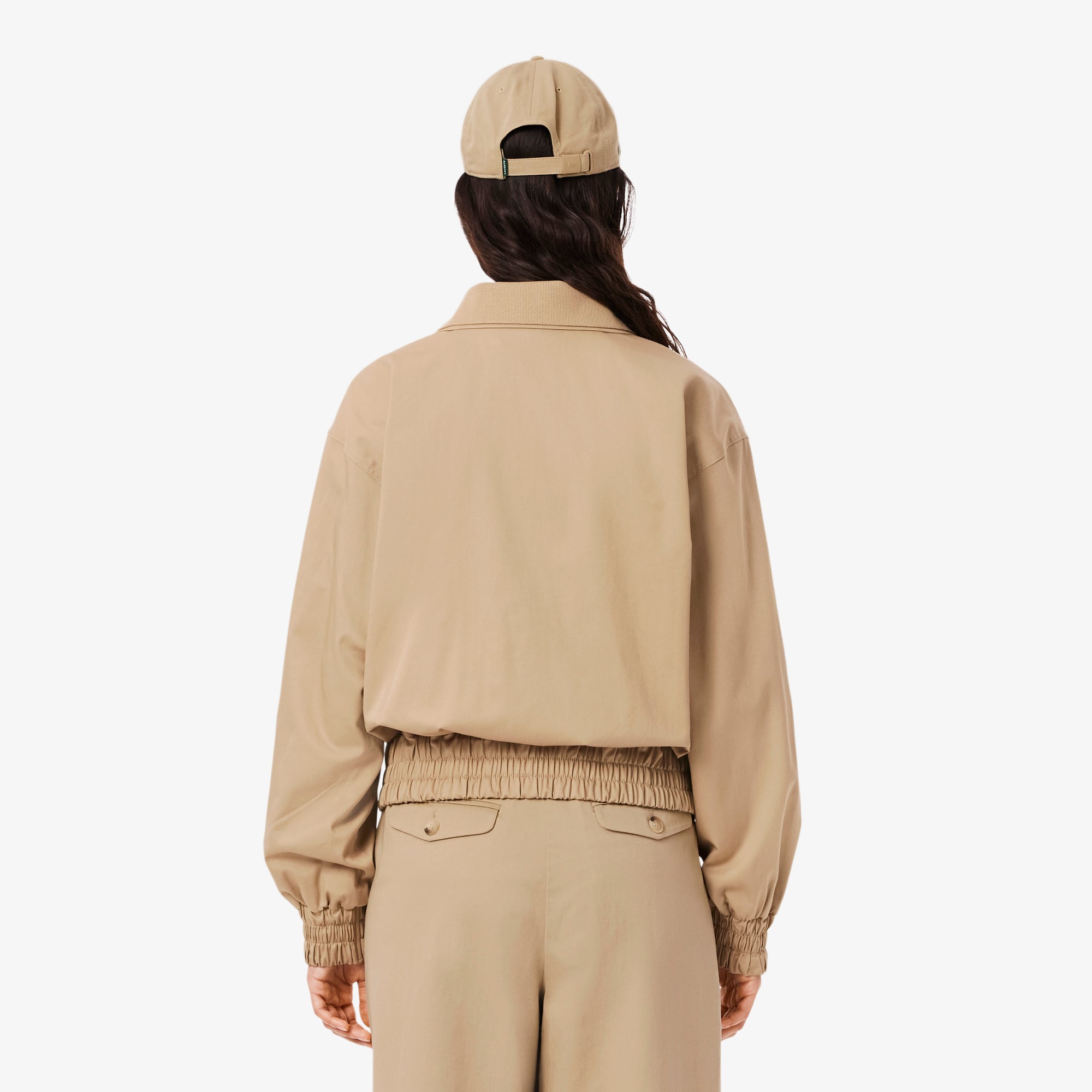 Áo Khoác Lacoste Nữ Gabardine Co Giãn Cổ Đôi