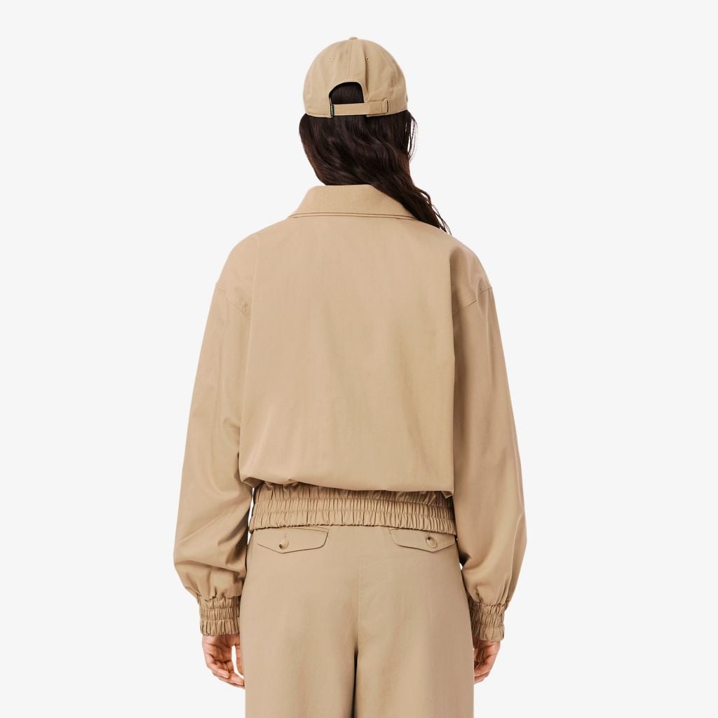 Áo Khoác Lacoste Nữ Gabardine Co Giãn Cổ Đôi