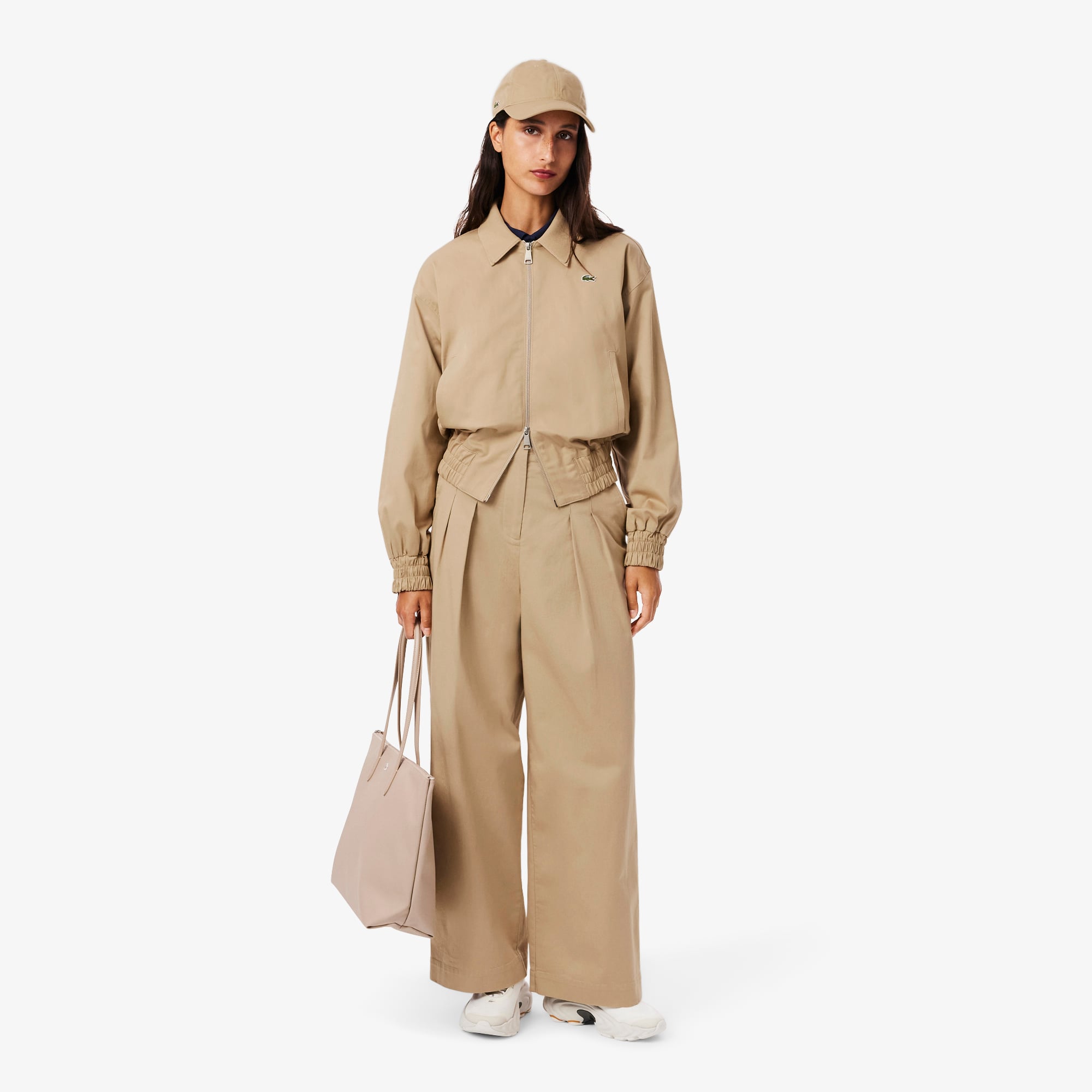 Áo Khoác Lacoste Nữ Gabardine Co Giãn Cổ Đôi