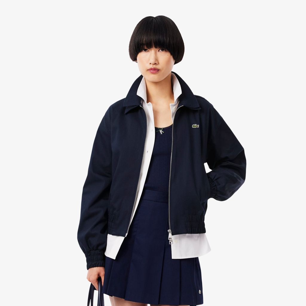 Áo Khoác Lacoste Nữ Gabardine Co Giãn Cổ Đôi