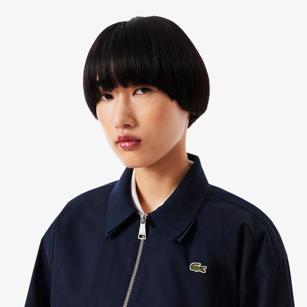 Áo Khoác Lacoste Nữ Gabardine Co Giãn Cổ Đôi
