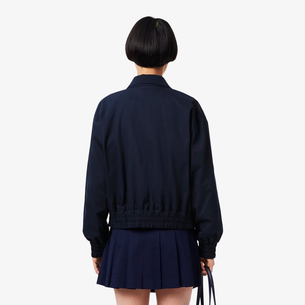 Áo Khoác Lacoste Nữ Gabardine Co Giãn Cổ Đôi