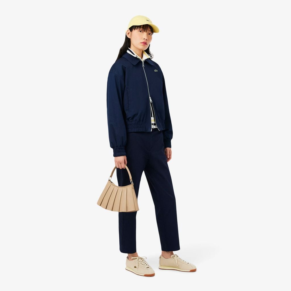 Áo Khoác Lacoste Nữ Gabardine Co Giãn Cổ Đôi