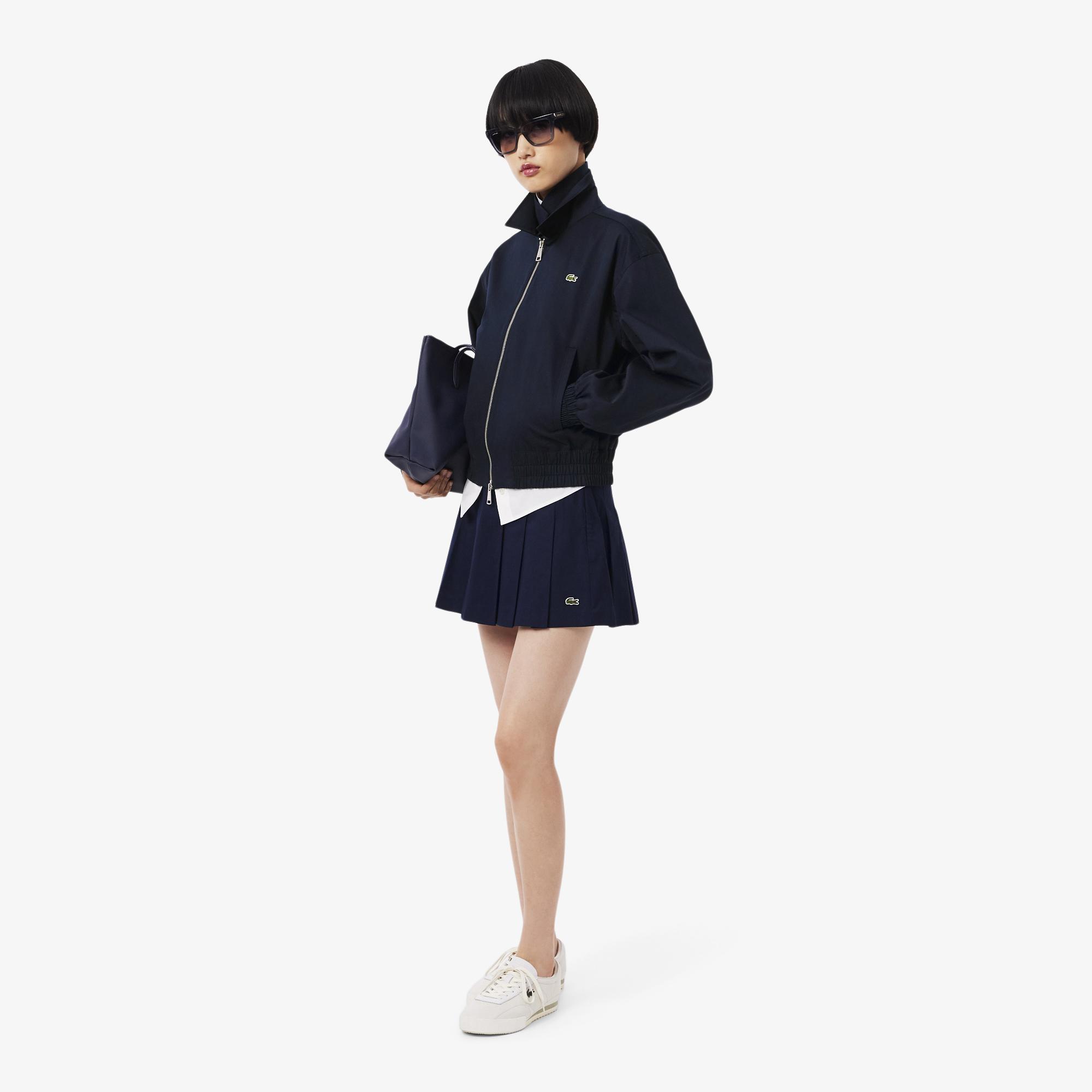 Áo Khoác Lacoste Nữ Gabardine Co Giãn Cổ Đôi