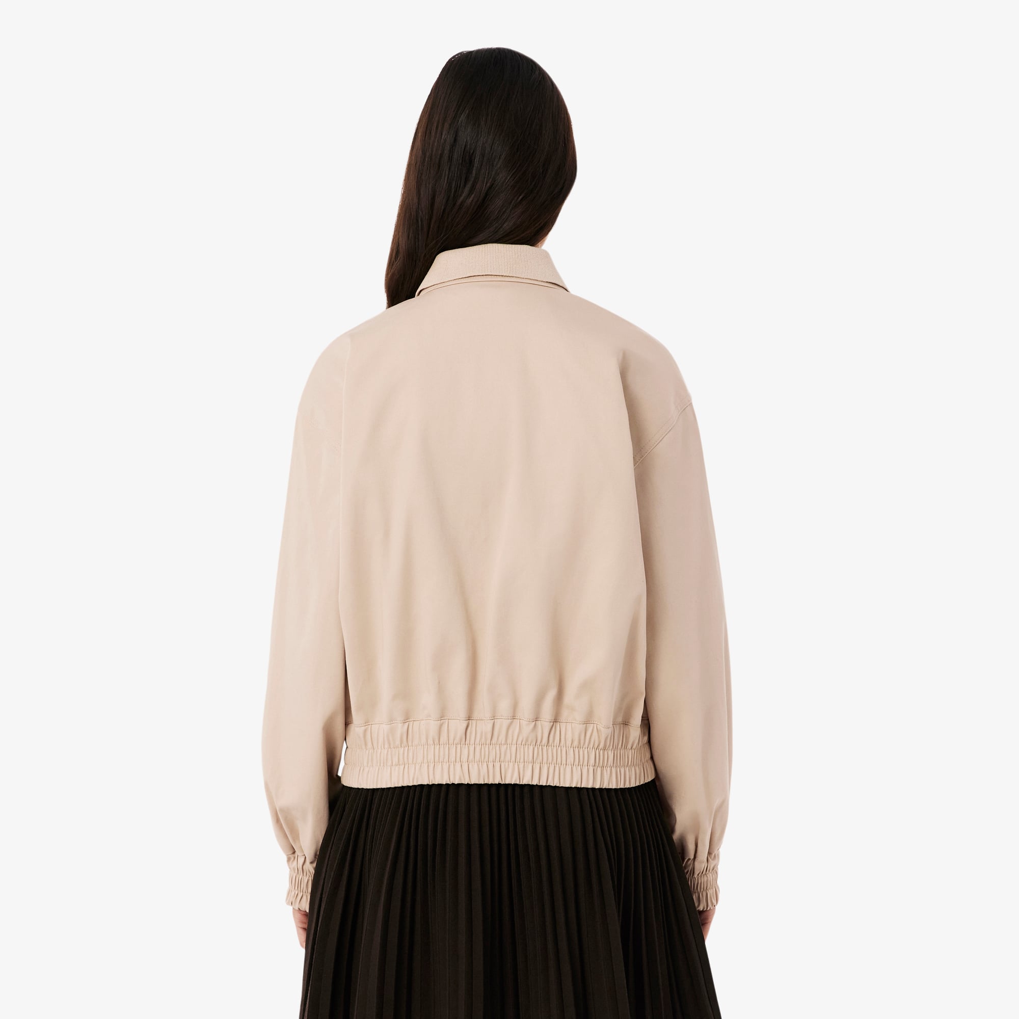 Áo Khoác Lacoste Nữ Gabardine Co Giãn Cổ Đôi