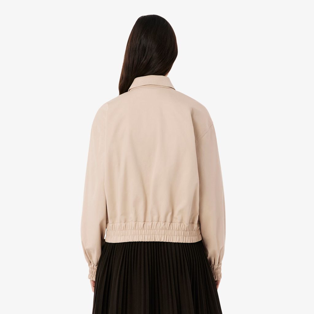 Áo Khoác Lacoste Nữ Gabardine Co Giãn Cổ Đôi