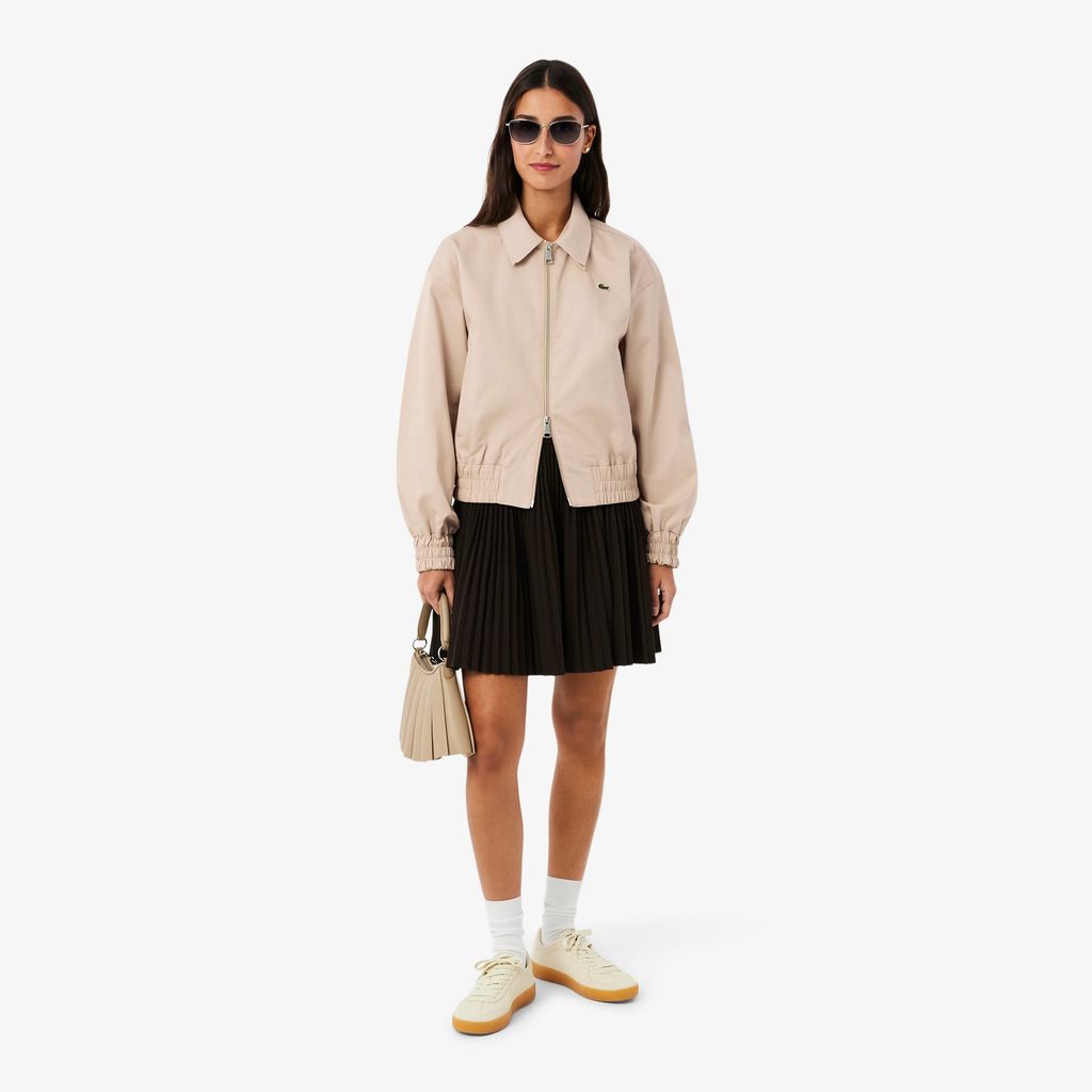 Áo Khoác Lacoste Nữ Gabardine Co Giãn Cổ Đôi