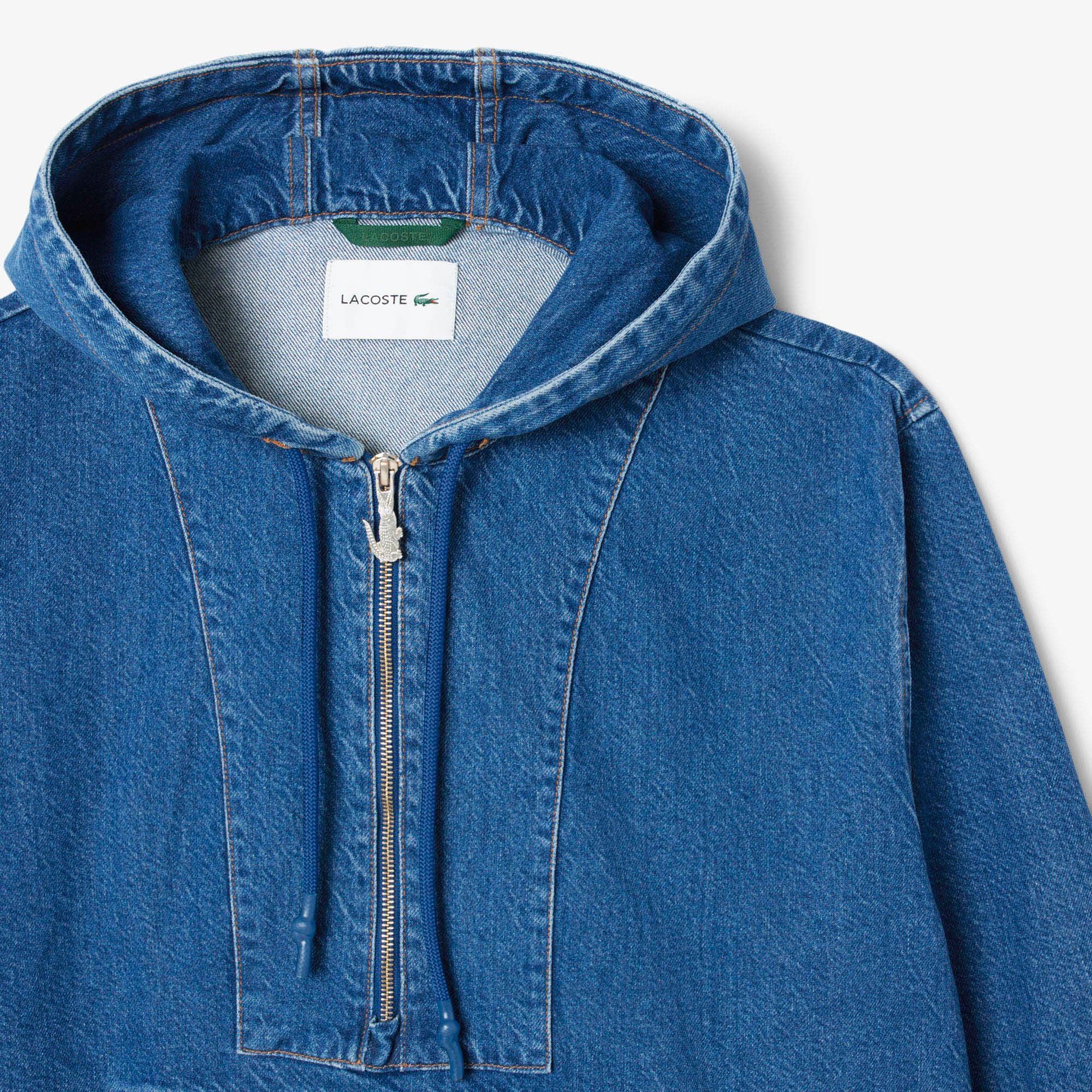 Áo Khoác Denim Lacoste Nữ Popover Oversize