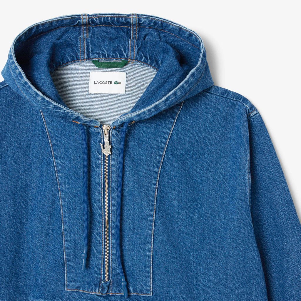 Áo Khoác Denim Lacoste Nữ Popover Oversize