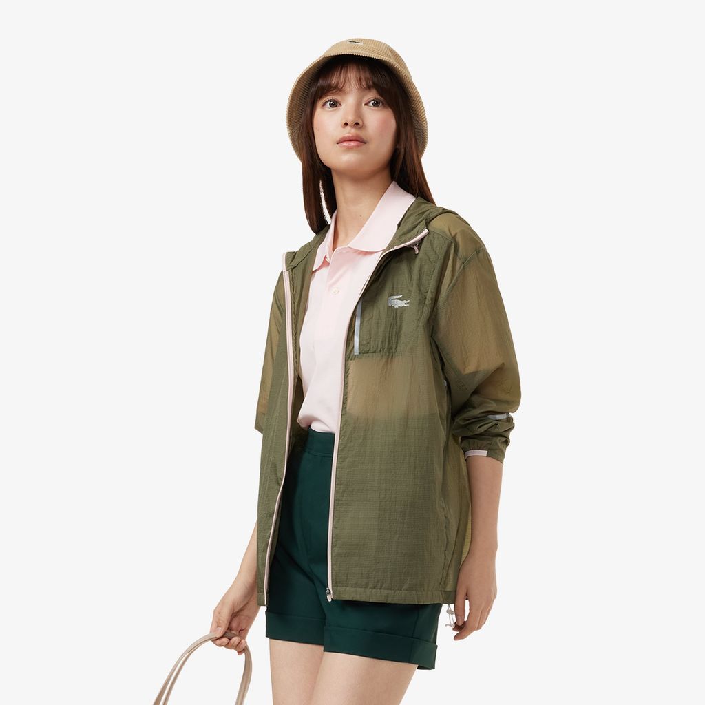 Áo Khoác Lacoste Nữ Có Mũ Chống Thấm Nước