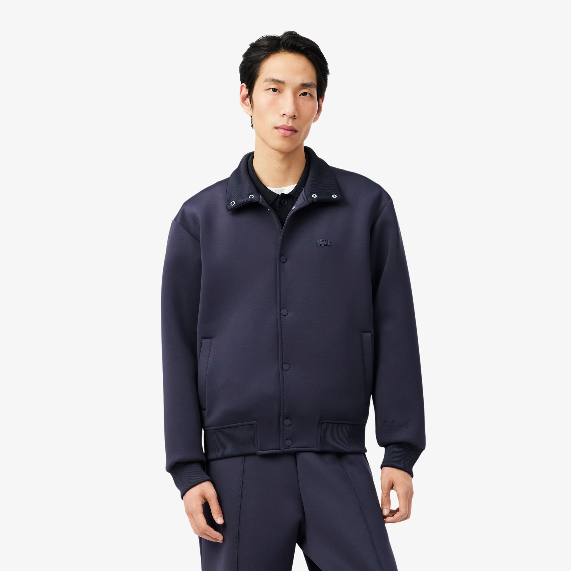 Áo Khoác Lacoste Nam Cổ Cao Chữ Ký Thêu