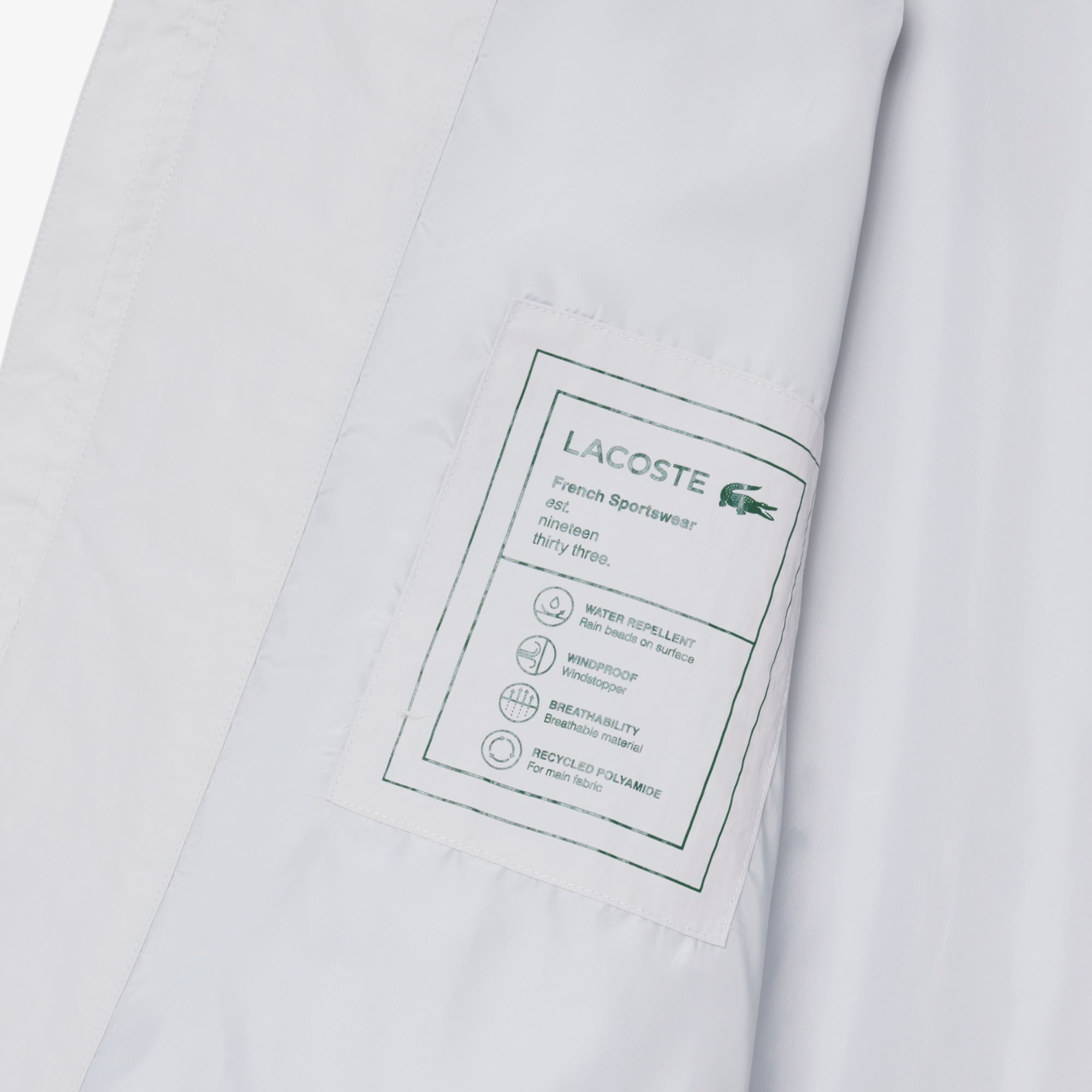 Áo Khoác Lacoste Nam Dáng Oversize Chất Liệu Taffeta Dập Nổi Chống Thấm Nước