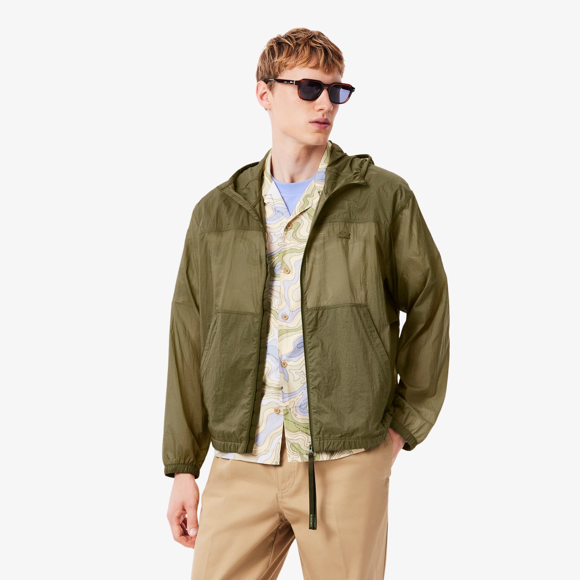 Áo Khoác Có Mũ Lacoste Nam Chất Liệu Nhẹ, Chống Nước