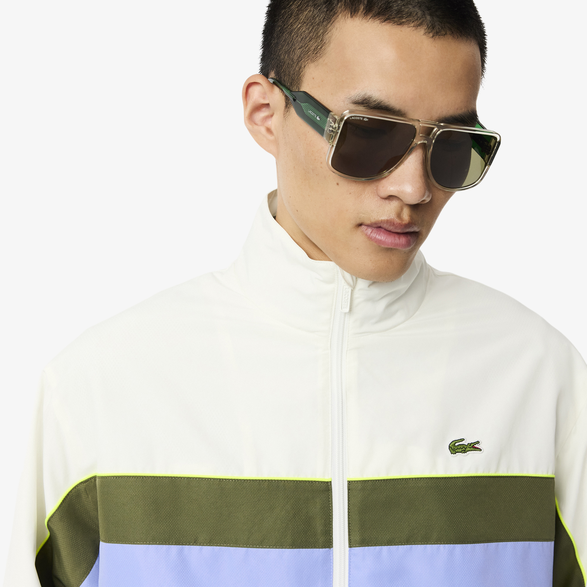 Áo Khoác Thể Thao Lacoste Nam Chống Thấm Nước Họa Tiết Color-Block