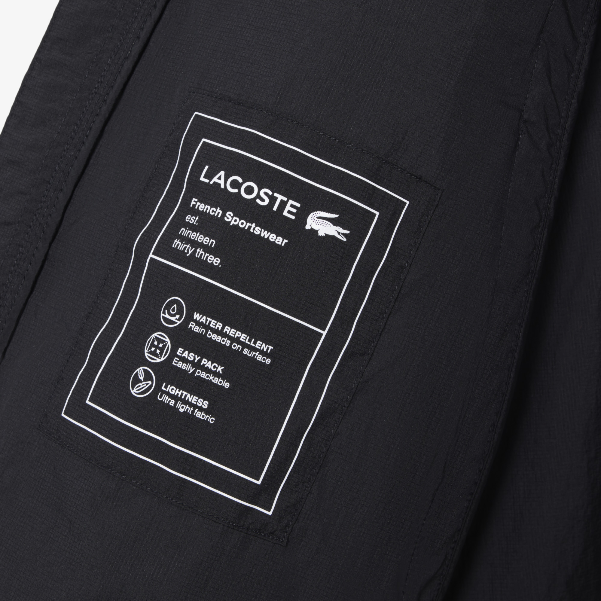 Áo Khoác Lacoste Nam Siêu Nhẹ Chống Thấm Nước Có Thể Gấp Gọn
