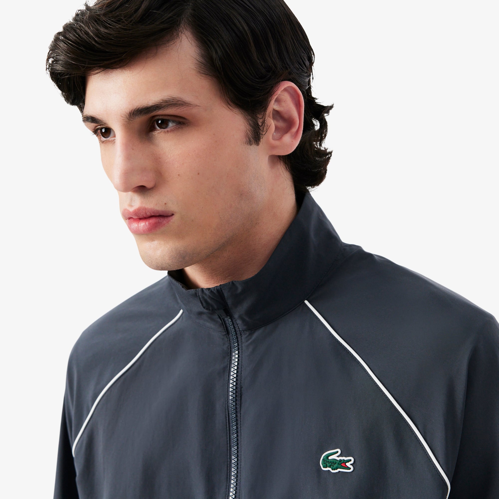 Áo Khoác Thể Thao Lacoste Nam Chống Nước Thiết Kế Nhấn Viền