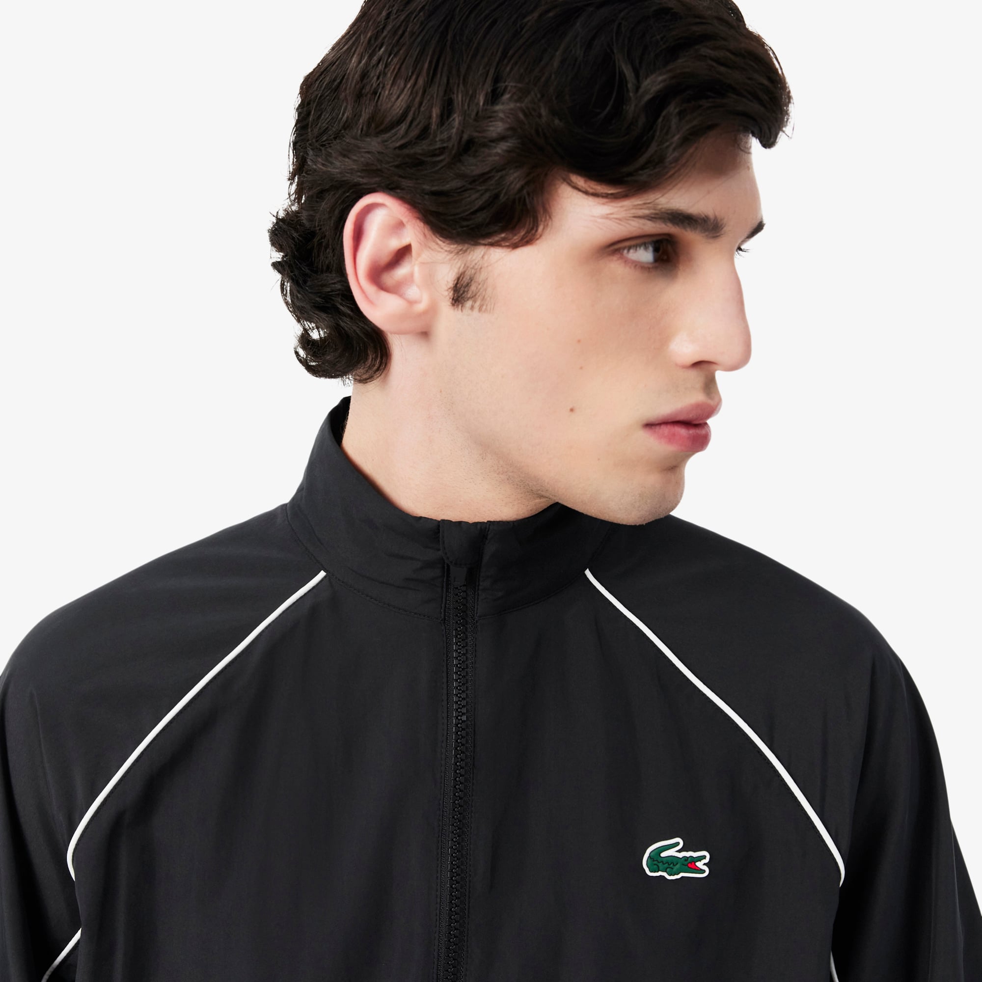 Áo Khoác Thể Thao Lacoste Nam Chống Nước Thiết Kế Nhấn Viền