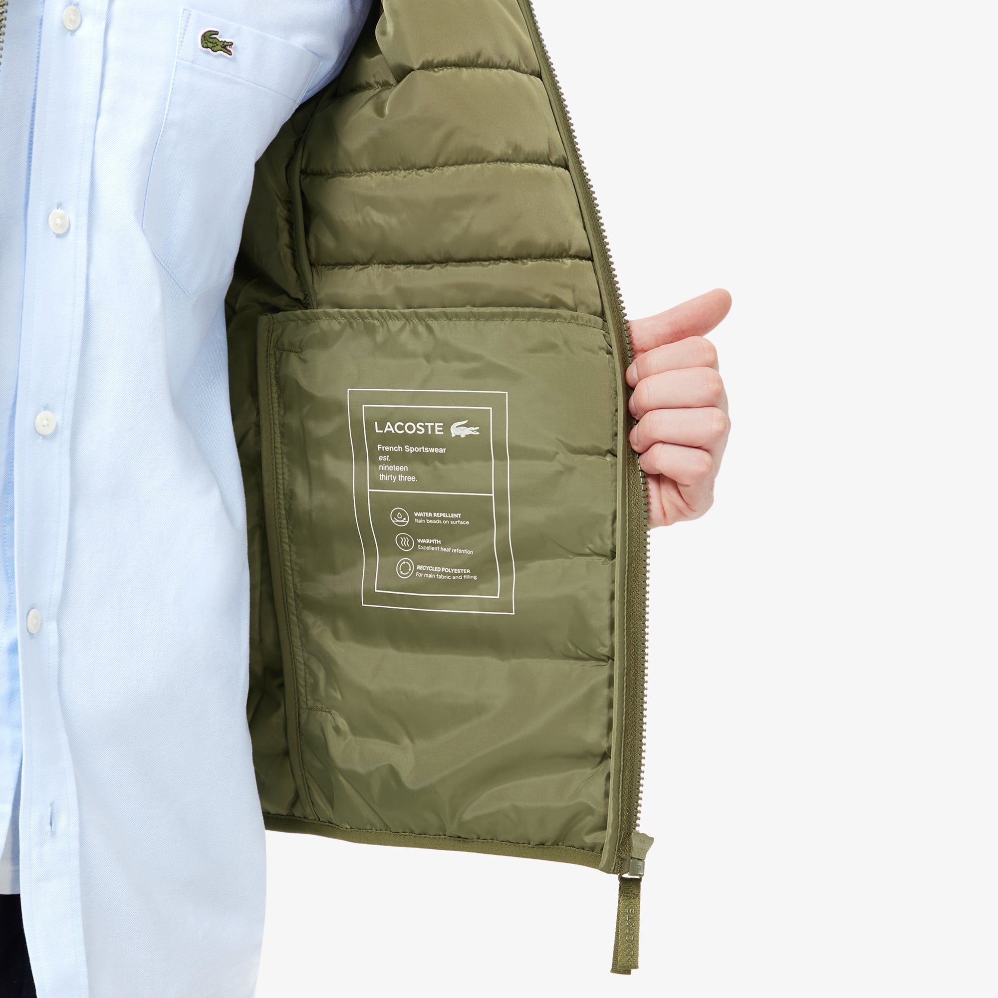 Áo Khoác Lacoste Nam Chần Bông Chống Thấm Nước