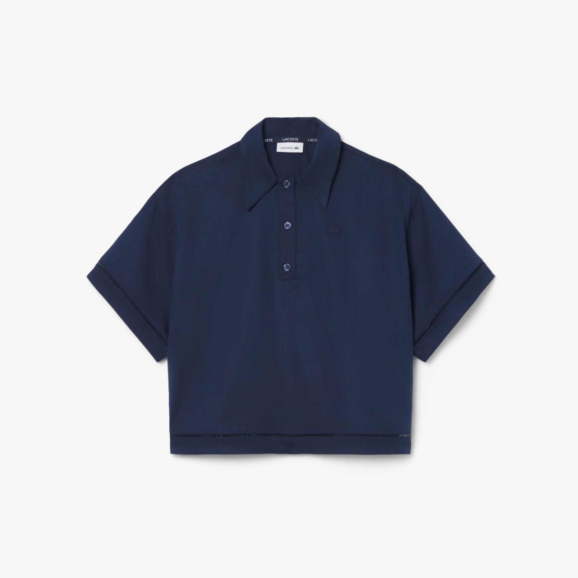 Áo Polo Lacoste Nữ Dáng Oversize Chất Liệu Twill Mềm Mại
