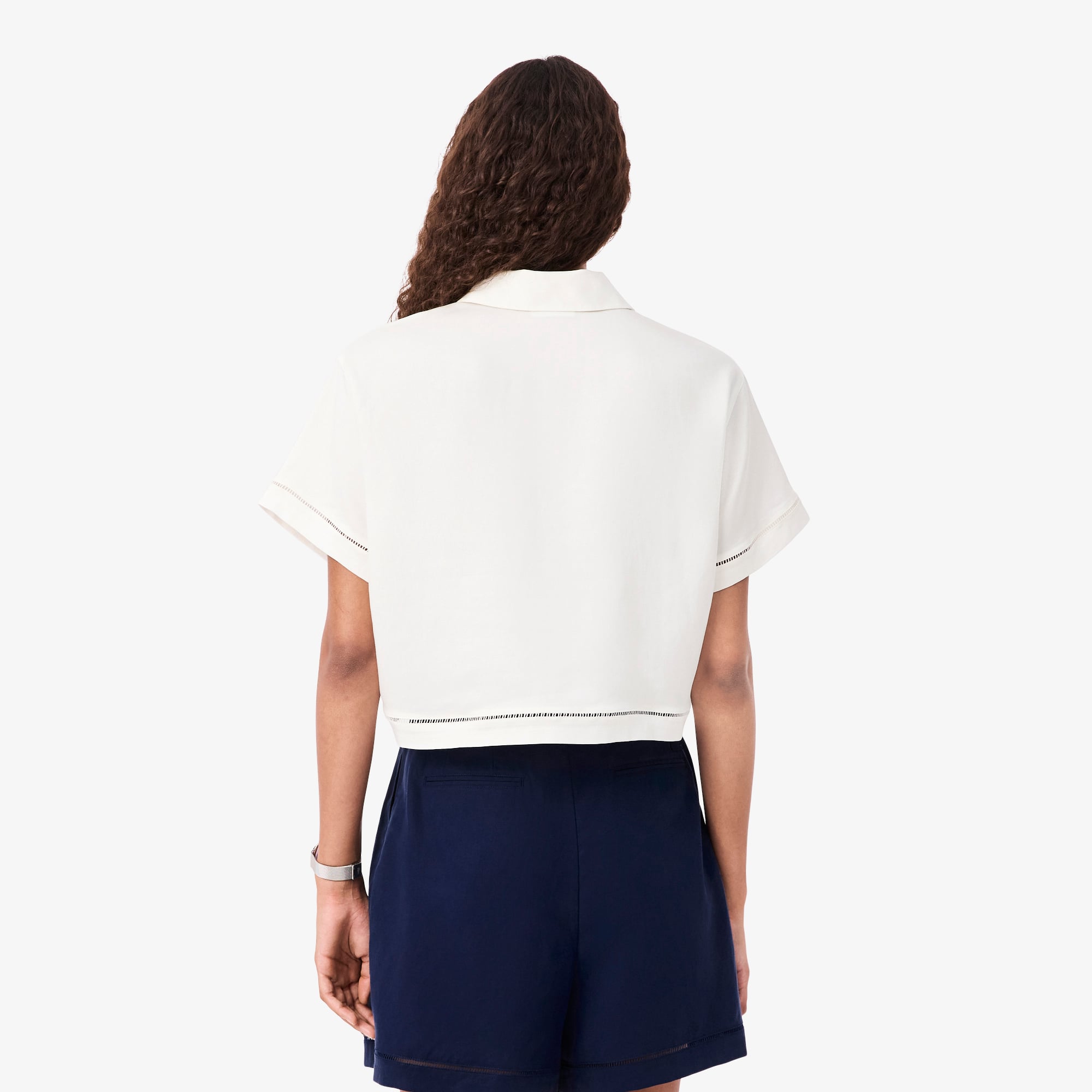 Áo Polo Lacoste Nữ Dáng Oversize Chất Liệu Twill Mềm Mại