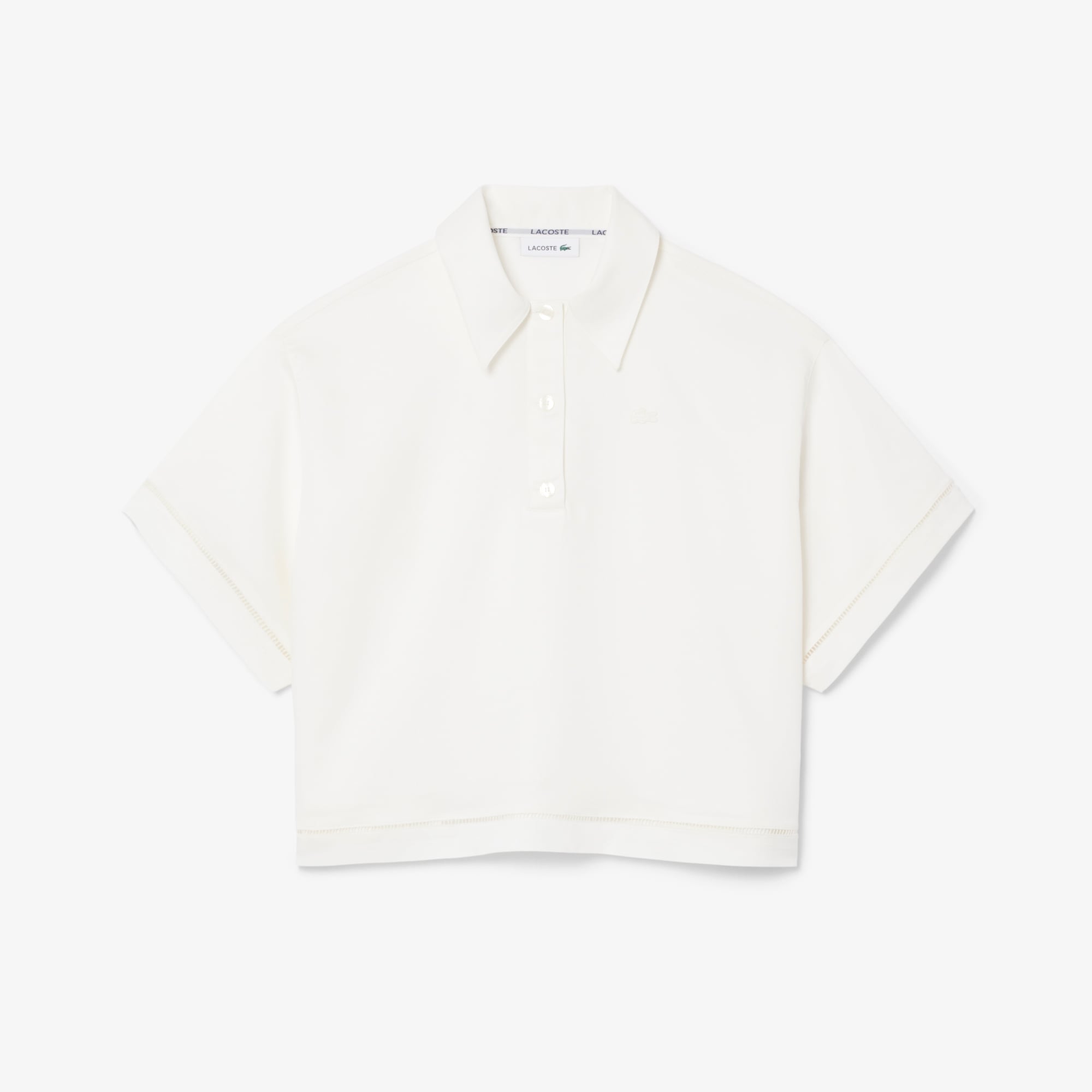 Áo Polo Lacoste Nữ Dáng Oversize Chất Liệu Twill Mềm Mại