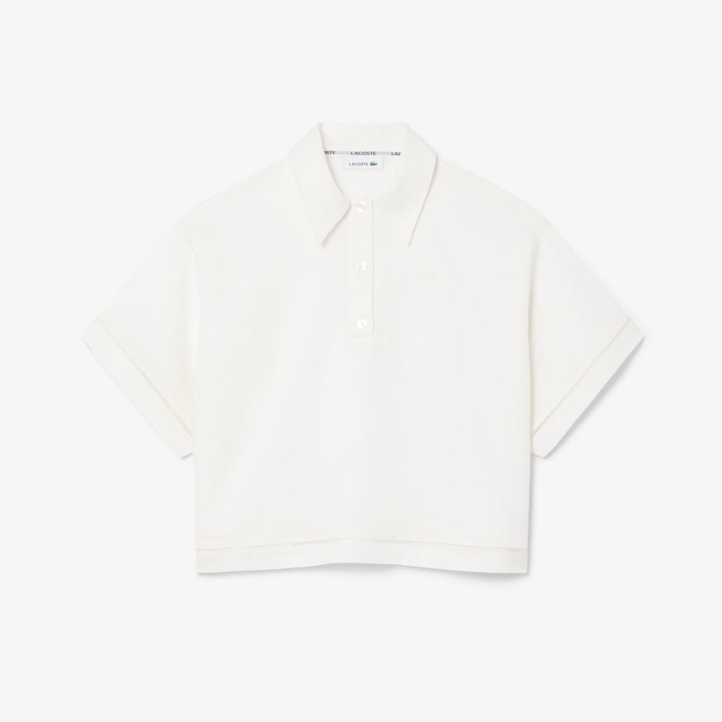 Áo Polo Lacoste Nữ Dáng Oversize Chất Liệu Twill Mềm Mại