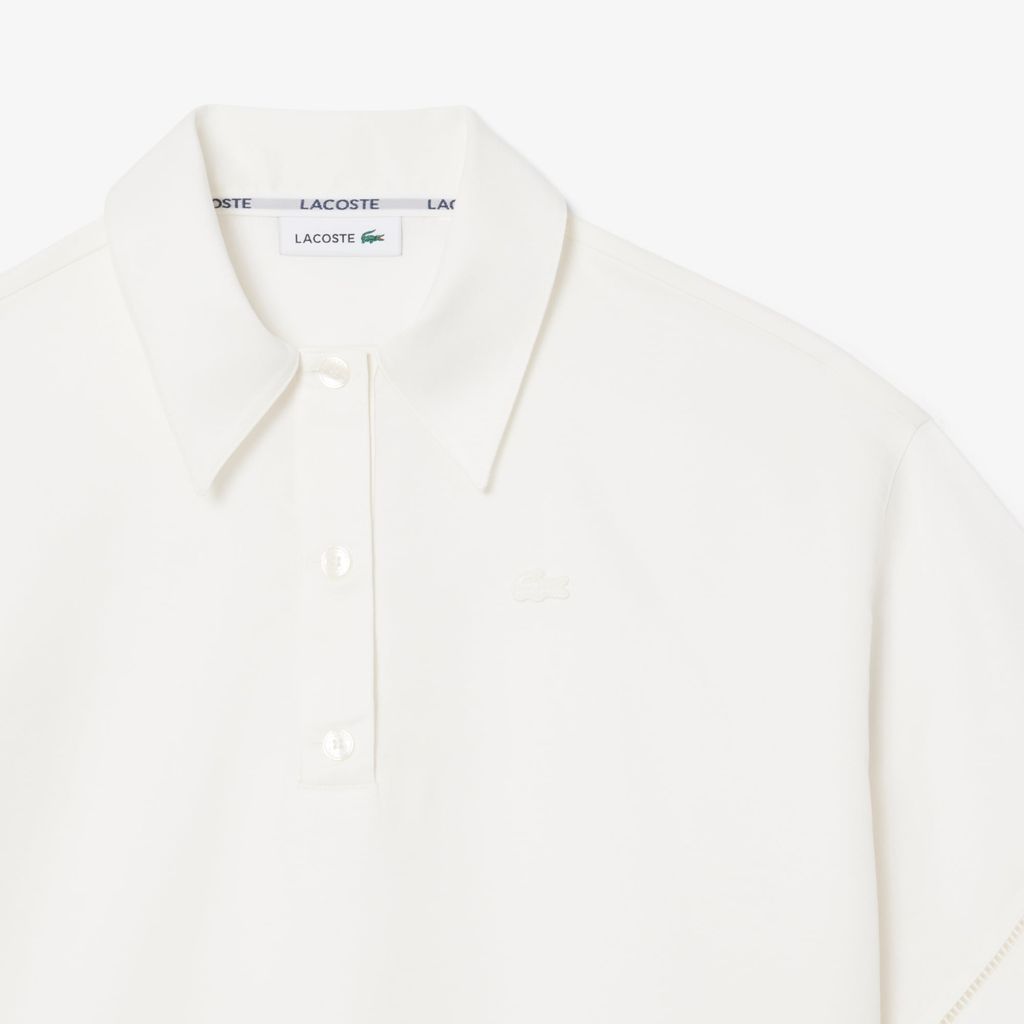 Áo Polo Lacoste Nữ Dáng Oversize Chất Liệu Twill Mềm Mại