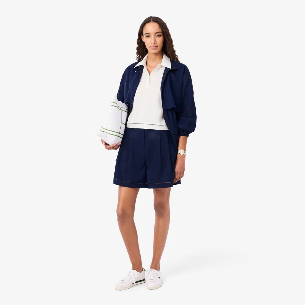 Áo Polo Lacoste Nữ Dáng Oversize Chất Liệu Twill Mềm Mại