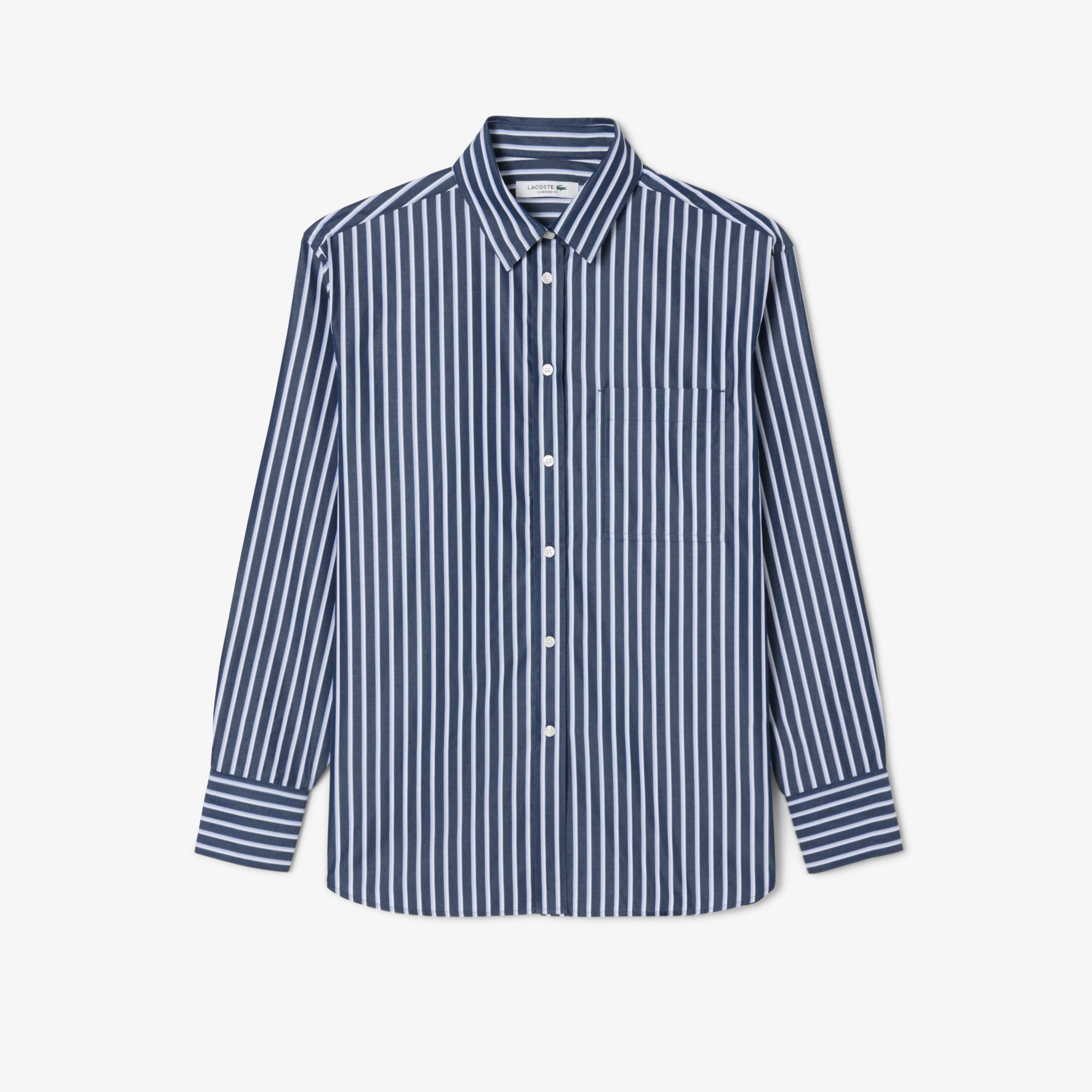 Áo Sơ Mi Lacoste Nữ Dáng Rộng Chất Liệu Cotton Poplin