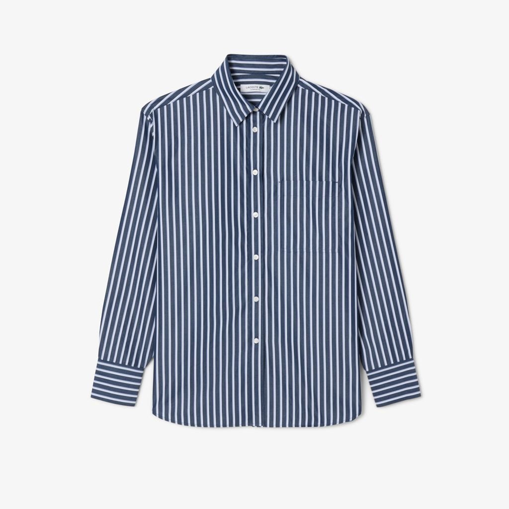Áo Sơ Mi Lacoste Nữ Dáng Rộng Chất Liệu Cotton Poplin