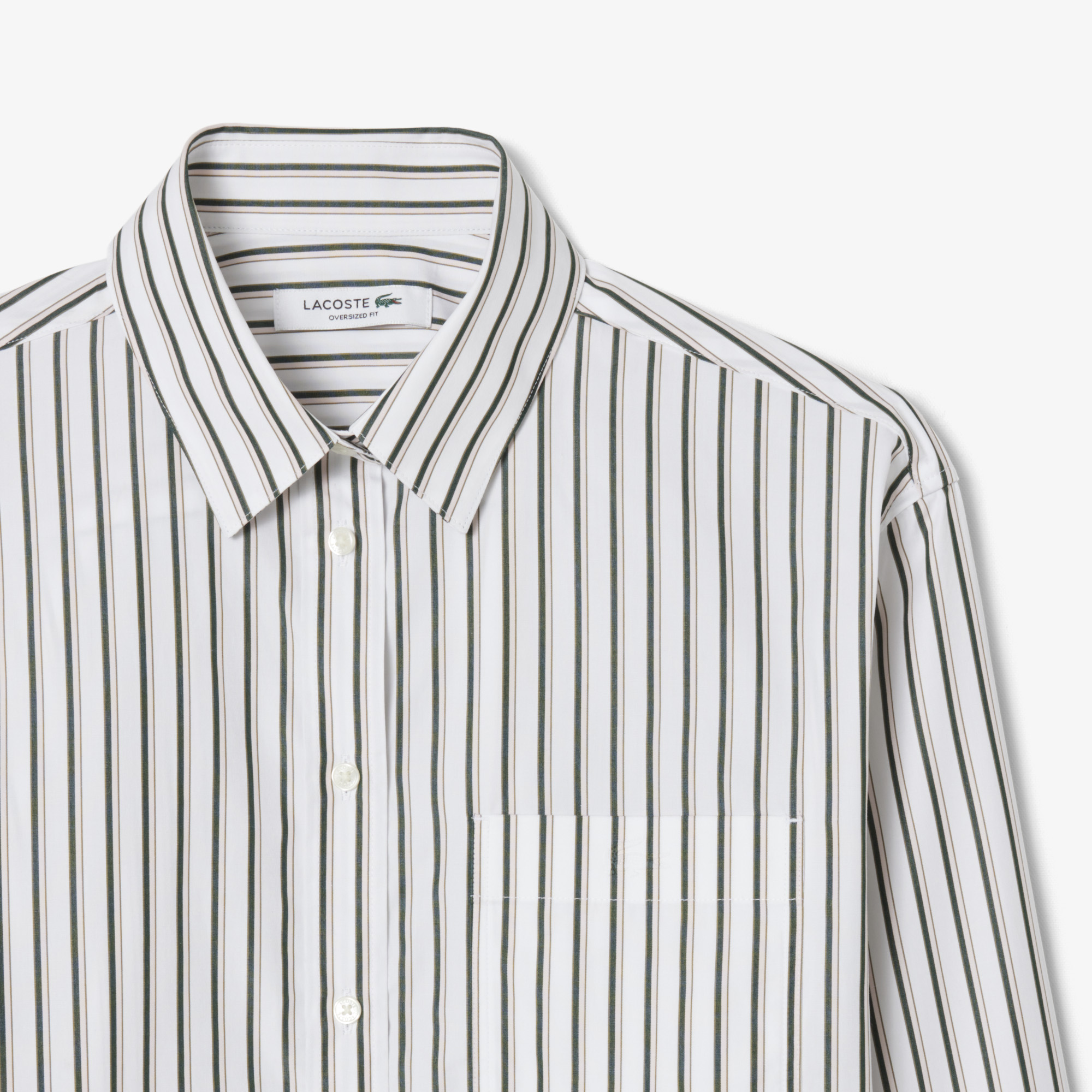 Áo Sơ Mi Lacoste Nữ Dáng Rộng Chất Liệu Cotton Poplin