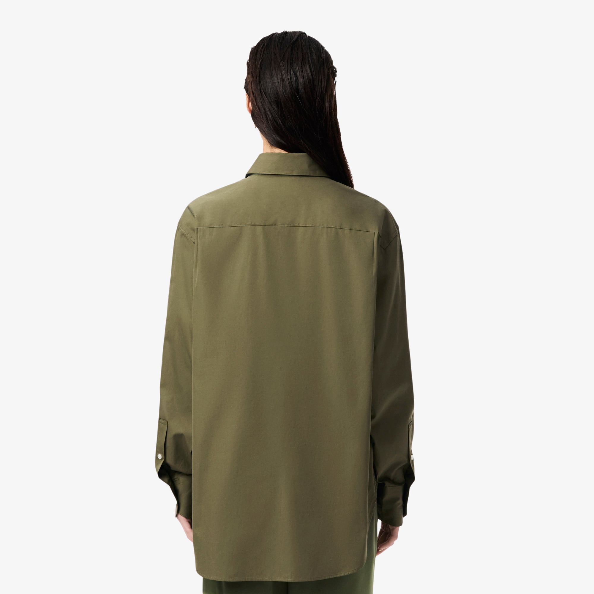 Áo Sơ Mi Lacoste Nữ Dáng Rộng Chất Liệu Cotton Poplin